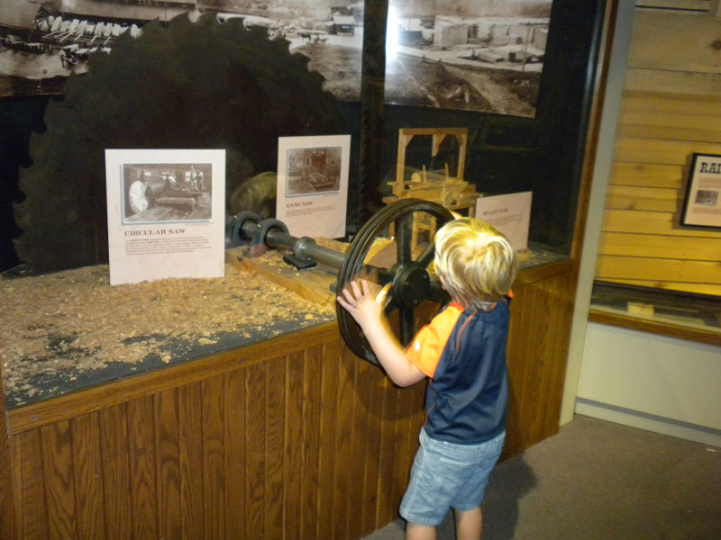 big saw blade in visitor center